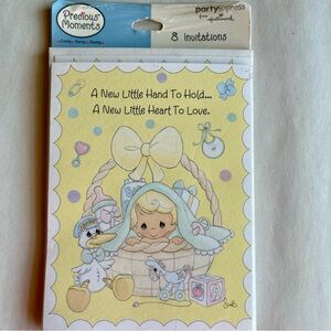 Vintage Hallmark 2003 Precious Moments Baby Shower Invitations/Cards - Pack of 8